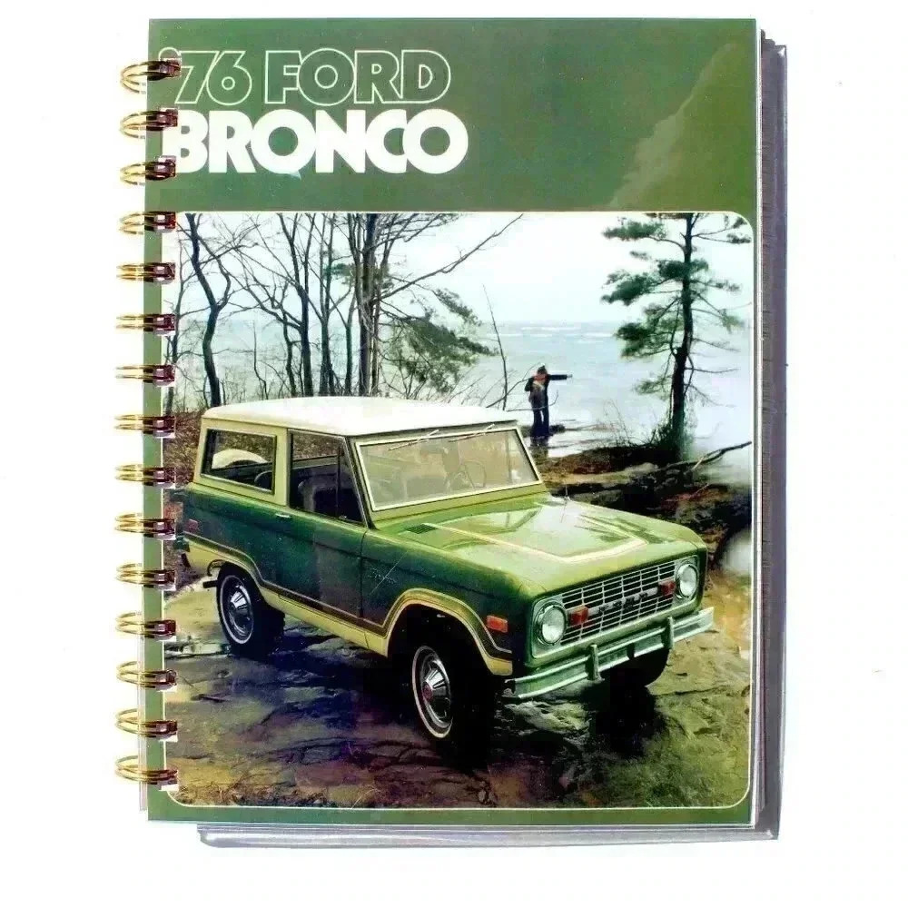 1976 Ford Bronco Car Advertisement Notes Journal College Ruled Spiral Notebook
